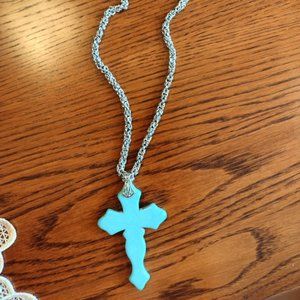 Handmade byzantine necklace with cross pendent